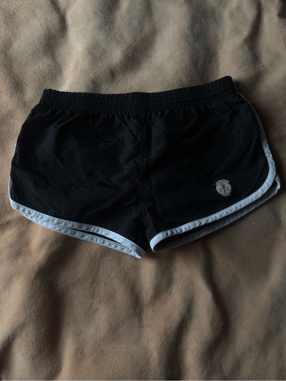 Women’s Black Athletic Shorts with White Piping